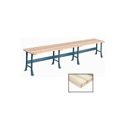 Global Industrial Production Workbench w/ Maple Square Edge Top, 180inW x 36inD, Gray 500320